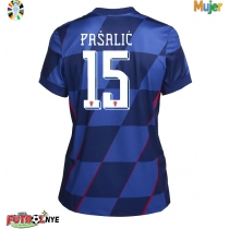 Camiseta Croacia Mario Pasalic #15 Visitante Equipación para mujer Eurocopa 2024 manga corta